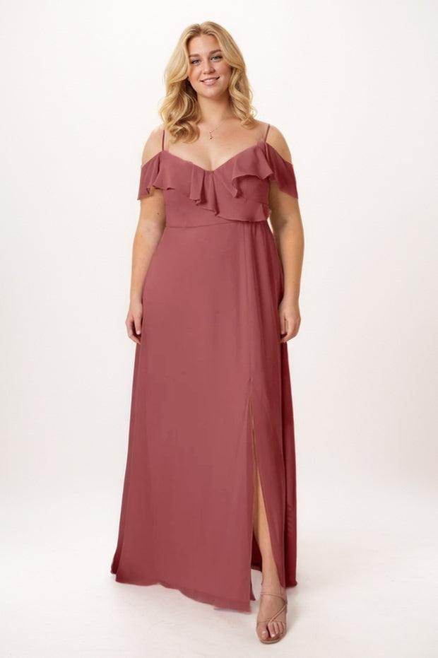 A-Line Maxi Chiffon Bridesmaid Dress CB0744 - COCOMELODY